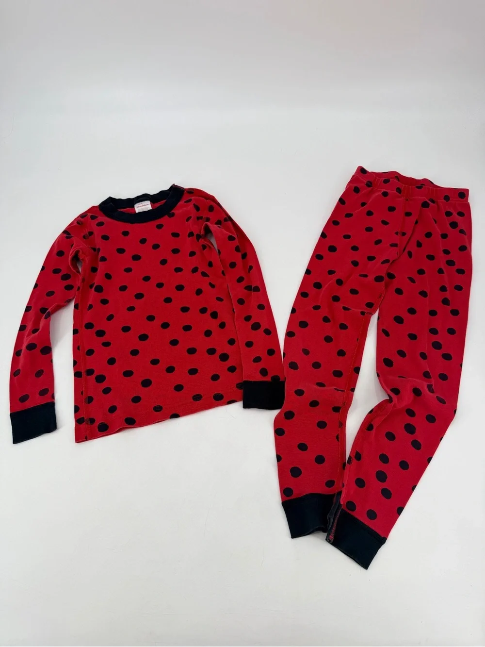 Hanna Andersson Red Polk Dots Pajamas 120 6 7